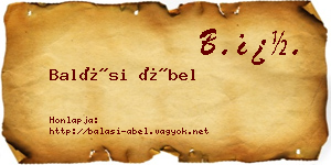Balási Ábel névjegykártya