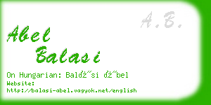 abel balasi business card